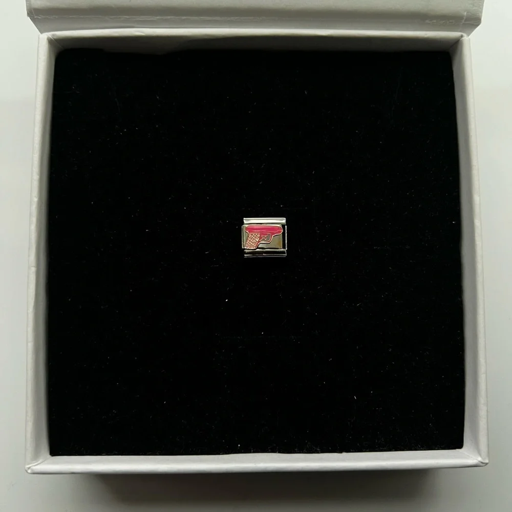 Pink And Silver Stainless Steel Italian Charm Link Accessories